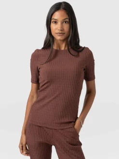 Adaline Tee - Maroon Rib