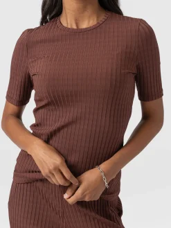 Adaline Tee - Maroon Rib