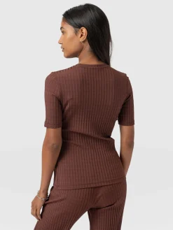 Adaline Tee - Maroon Rib