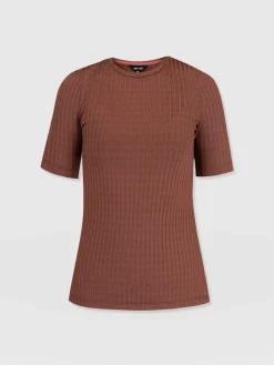 Adaline Tee - Maroon Rib
