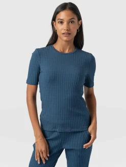 Adaline Tee - Teal Rib