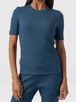 Adaline Tee - Teal Rib