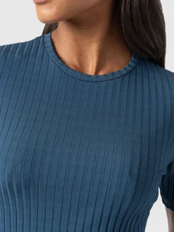 Adaline Tee - Teal Rib