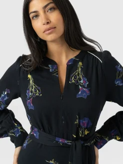 Adaline Zip Up Dress - Blue Lily Gardens