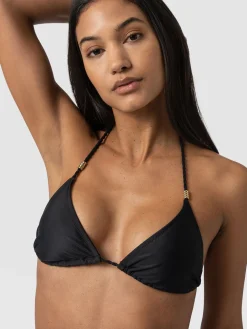 Alba Triangle Bikini Top - Black