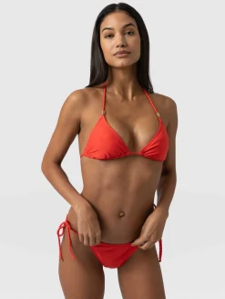 Alba Triangle Bikini Top - Red