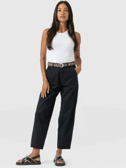 Alma Barrel Leg Chino - Black