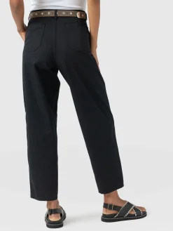 Alma Barrel Leg Chino - Black