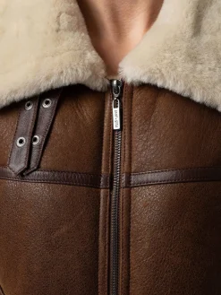 Amelia Aviator Jacket - Brown