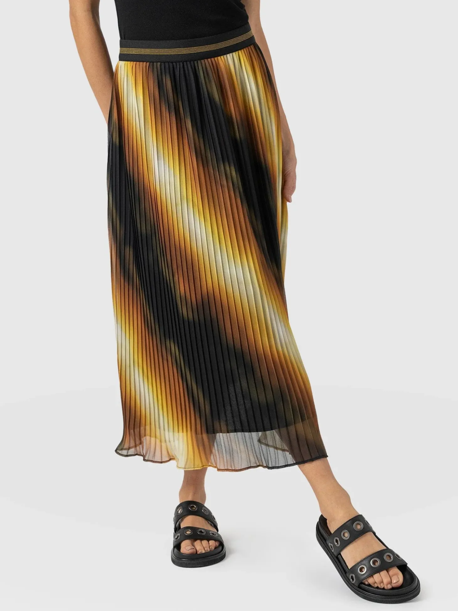 Aria Pleated Skirt - Yellow Gradient