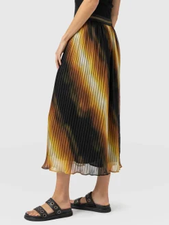 Aria Pleated Skirt - Yellow Gradient