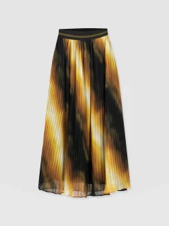 Aria Pleated Skirt - Yellow Gradient