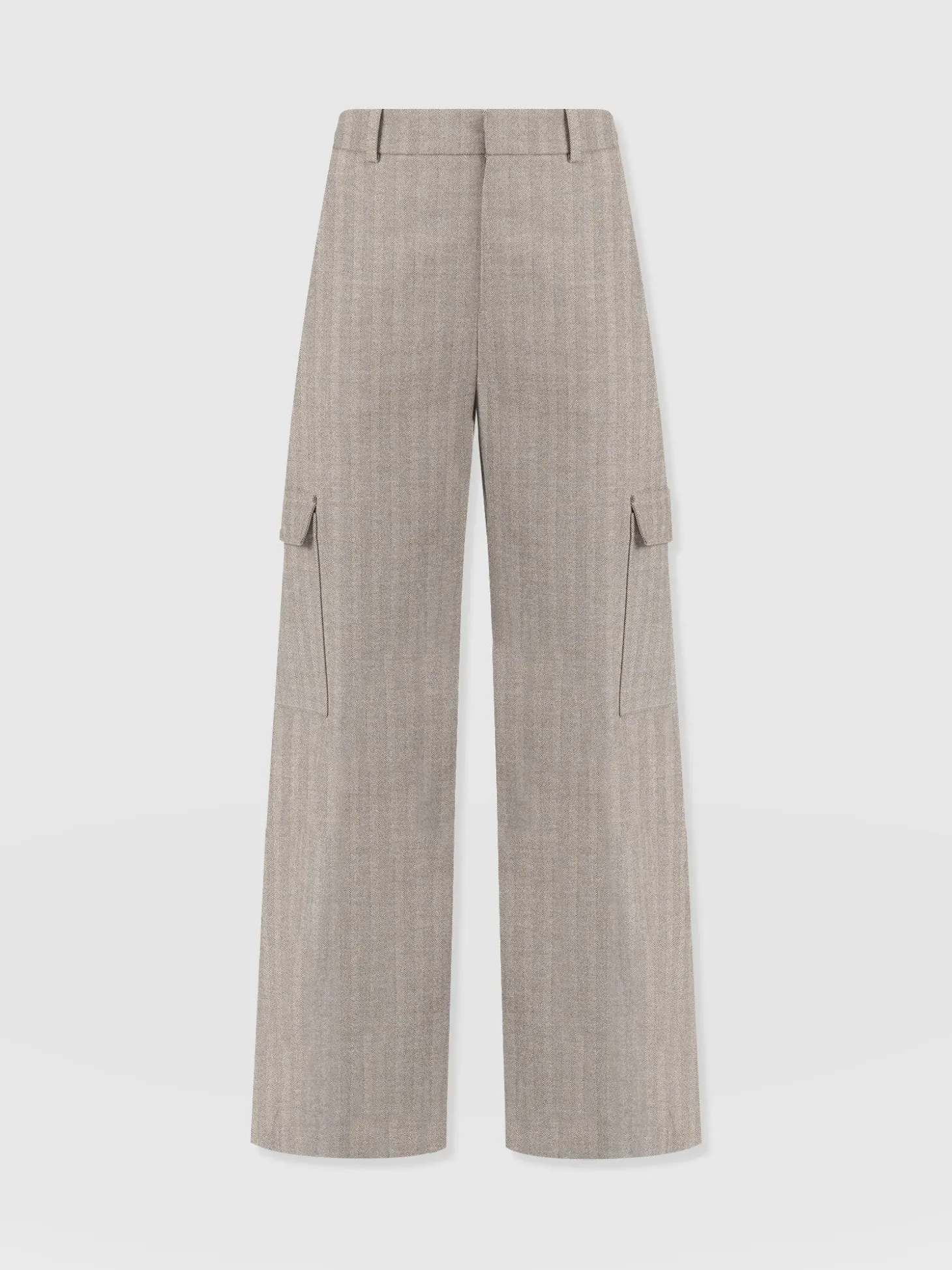 Astrid Cargo Pant - Brown Herringbone