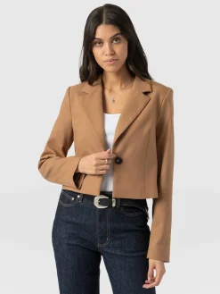 Astrid Crop Blazer - Camel