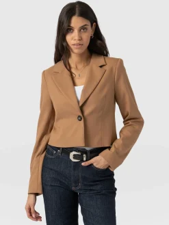Astrid Crop Blazer - Camel