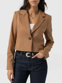 Astrid Crop Blazer - Camel