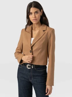 Astrid Crop Blazer - Camel