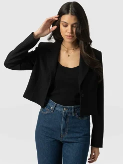 Astrid Cropped Blazer - Black