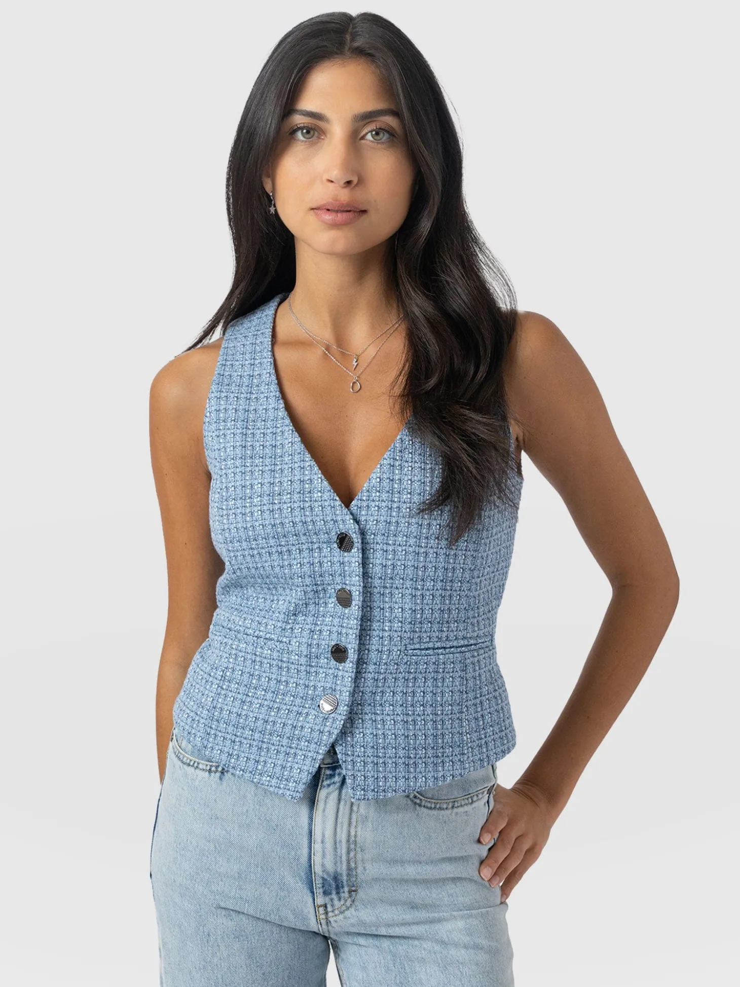 Astrid Waistcoat - Pale Blue