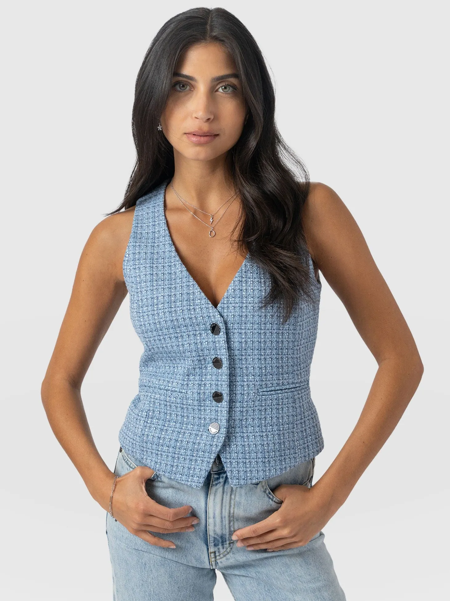 Astrid Waistcoat - Pale Blue