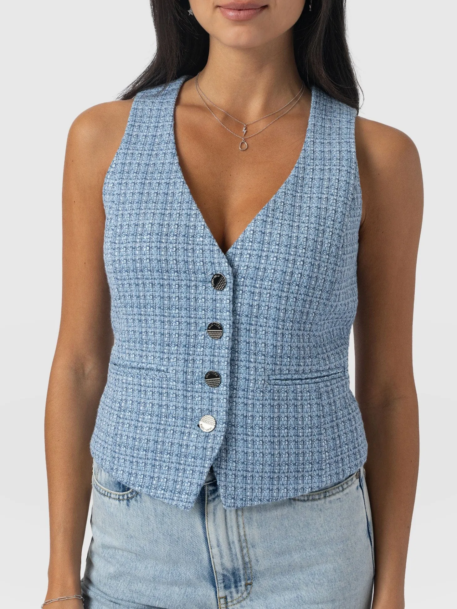 Astrid Waistcoat - Pale Blue