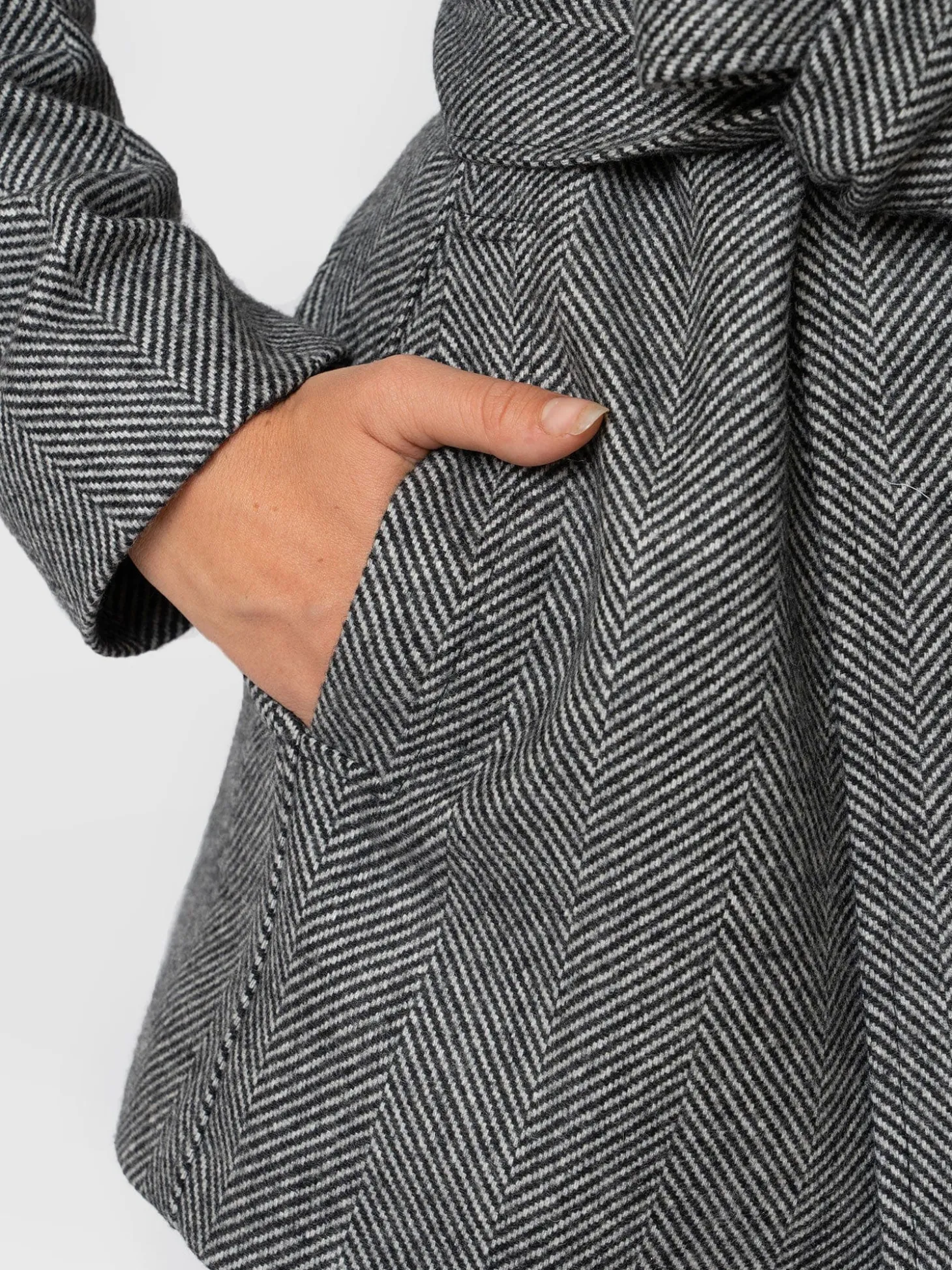 Audrey Wrap Coat - Chevron