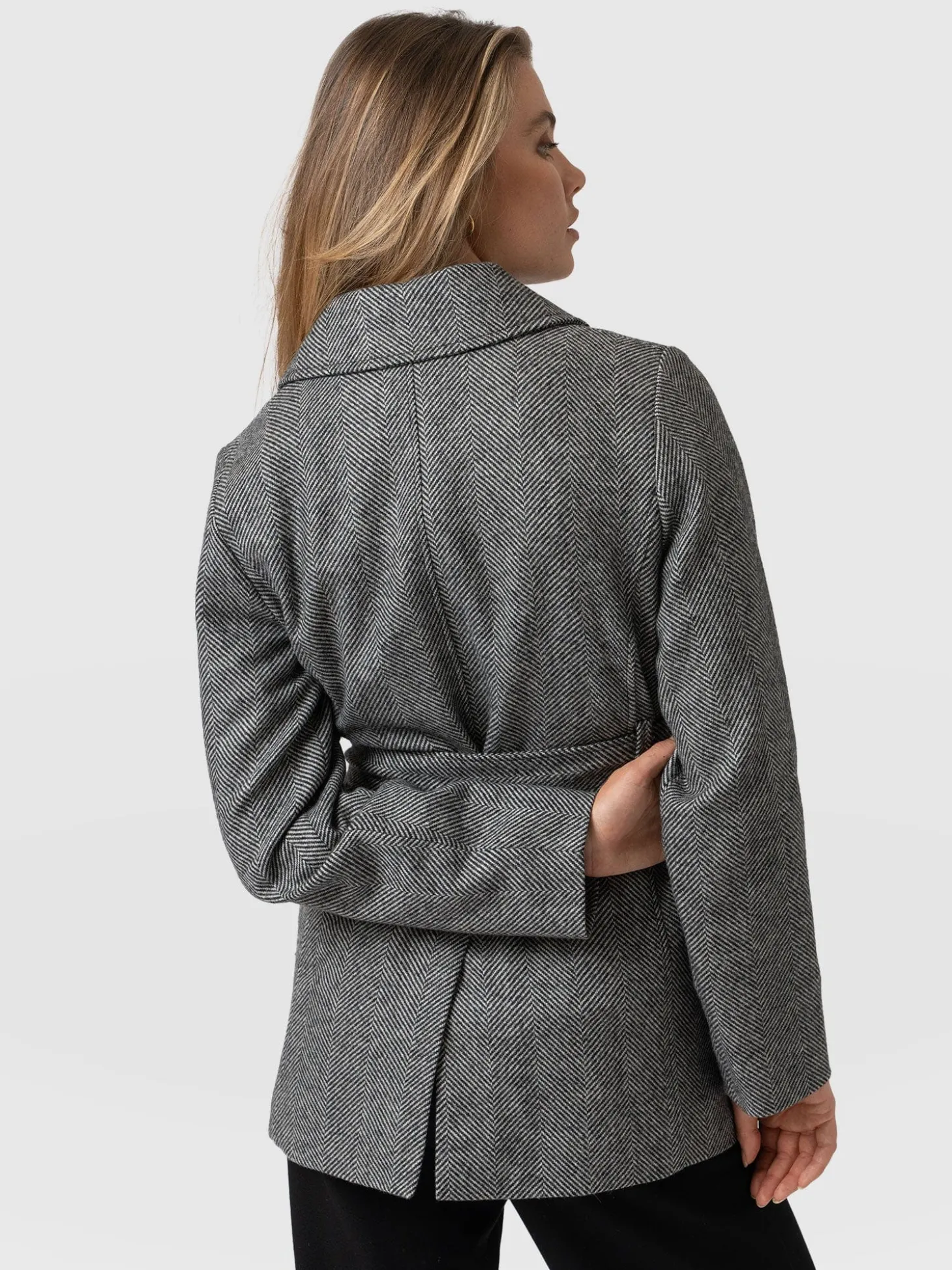 Audrey Wrap Coat - Chevron