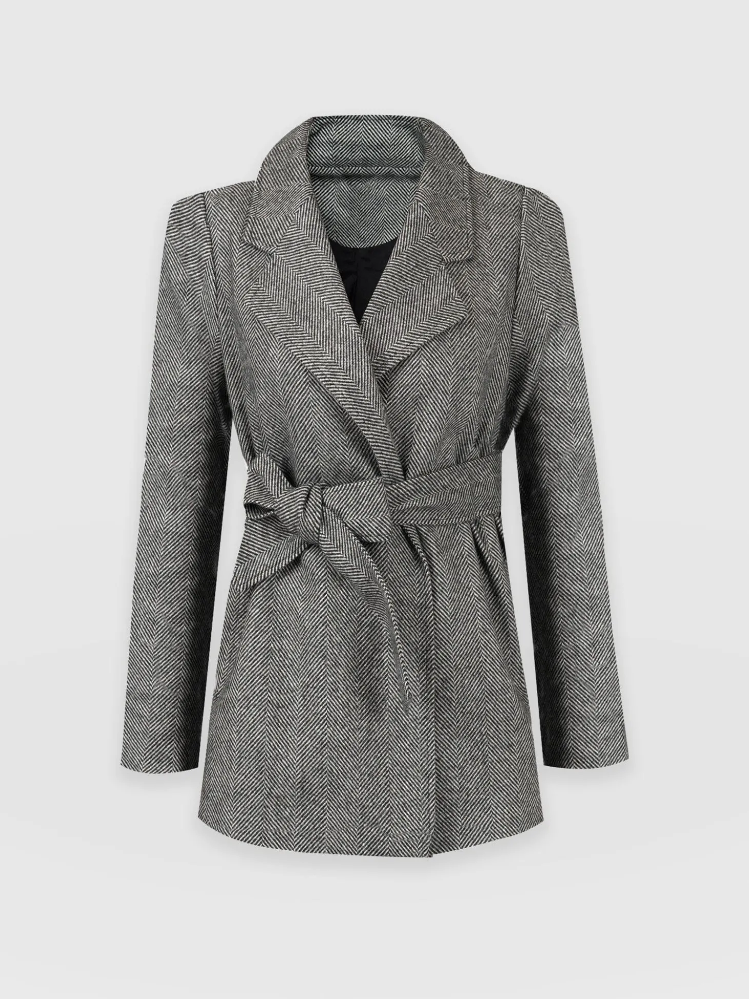 Audrey Wrap Coat - Chevron