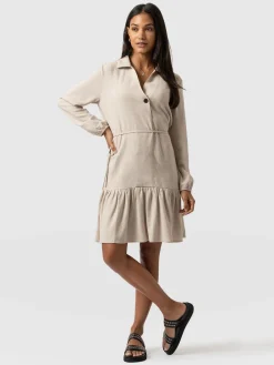 Aurelia Mini Linen Dress - Oatmeal