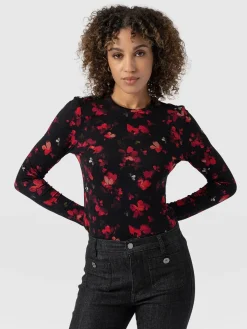 Austen Crew Neck Long Sleeve Tee - Pink Aurora