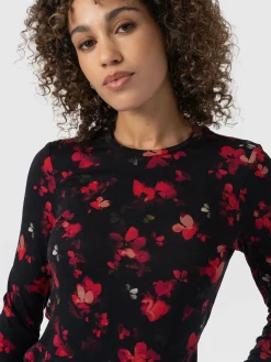 Austen Crew Neck Long Sleeve Tee - Pink Aurora