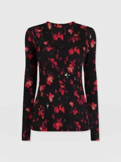 Austen Crew Neck Long Sleeve Tee - Pink Aurora