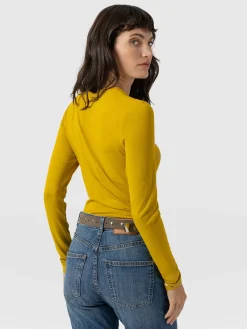 Austen Crew Neck Long Sleeve Tee - Mustard