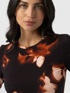 Austen Crew Neck Long Sleeve Tee - Orange Aurora