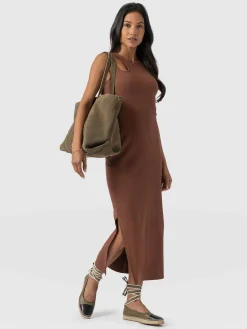 Axel Cut Out Dress - Russet Brown