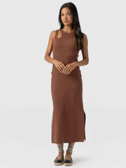 Axel Cut Out Dress - Russet Brown