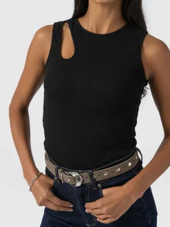 Axel Cut Out Vest - Black