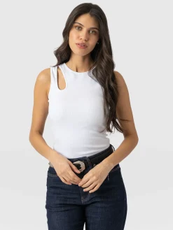 Axel Cut Out Vest - White