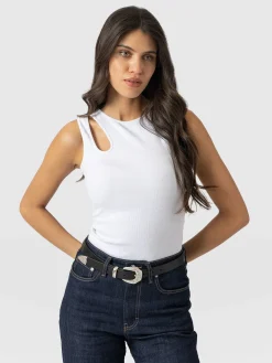 Axel Cut Out Vest - White