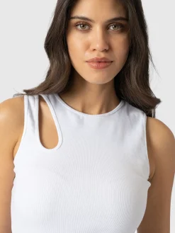 Axel Cut Out Vest - White