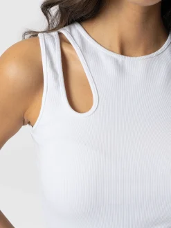 Axel Cut Out Vest - White