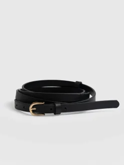 Axel Double Skinny Belt - Black