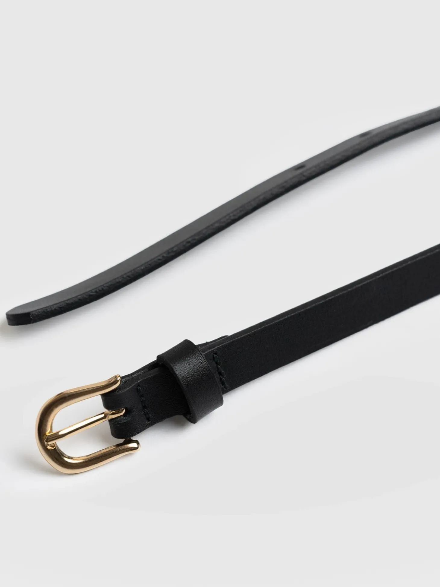 Axel Double Skinny Belt - Black