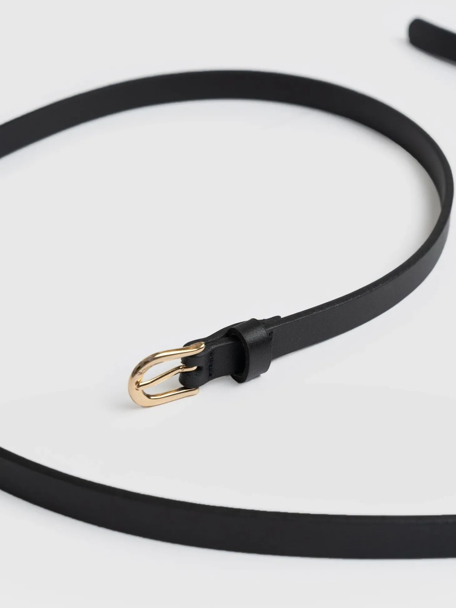 Axel Double Skinny Belt - Black