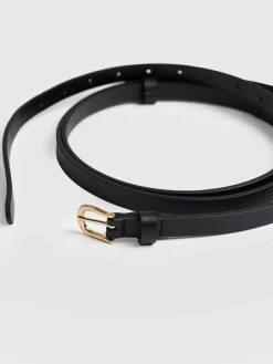 Axel Double Skinny Belt - Black