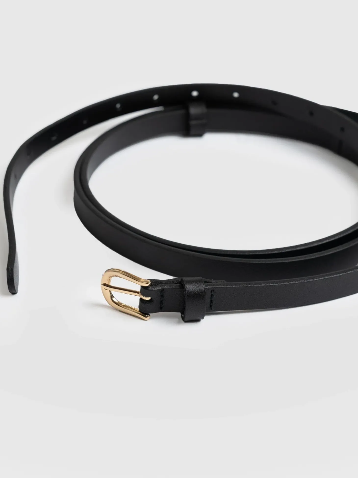 Axel Double Skinny Belt - Black
