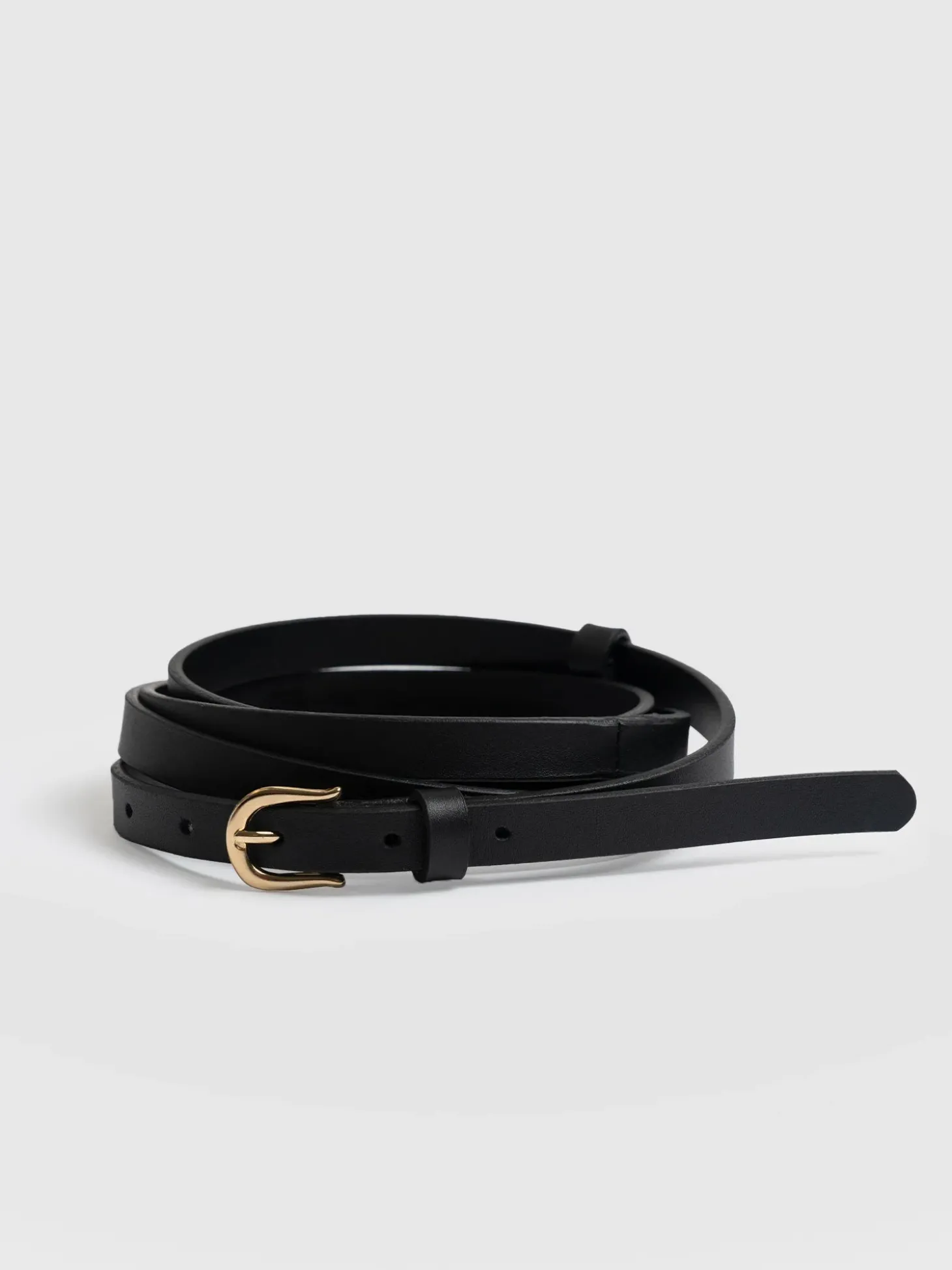 Axel Double Skinny Belt - Black