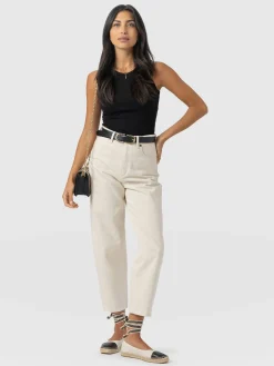 Barrel Leg Jean - Cream