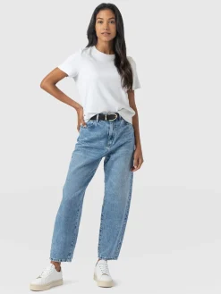 Barrel Leg Jean - Mid Blue