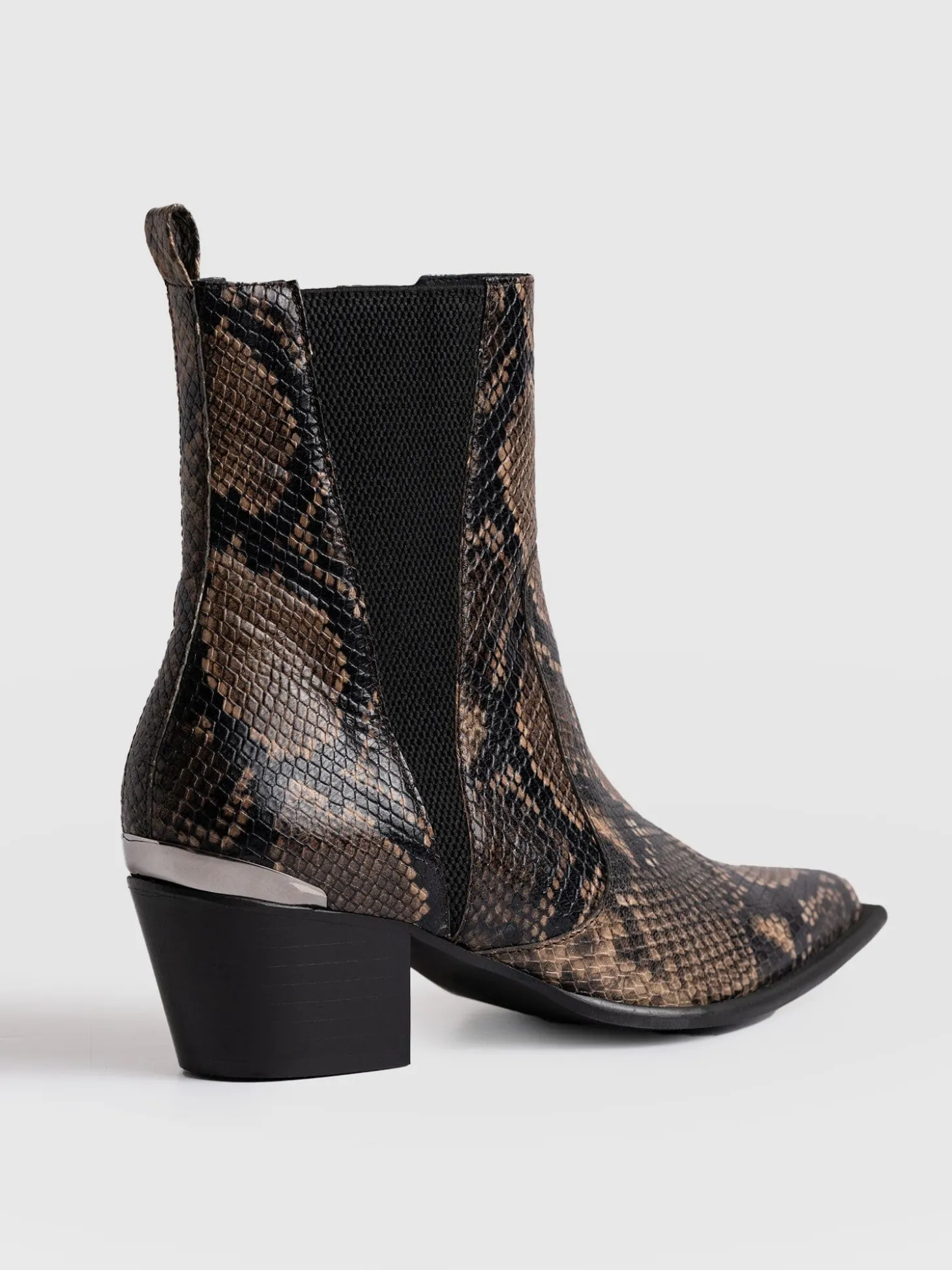 Billie Snake Boot - Taupe